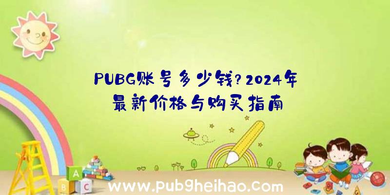 PUBG账号多少钱？2024年最新价格与购买指南