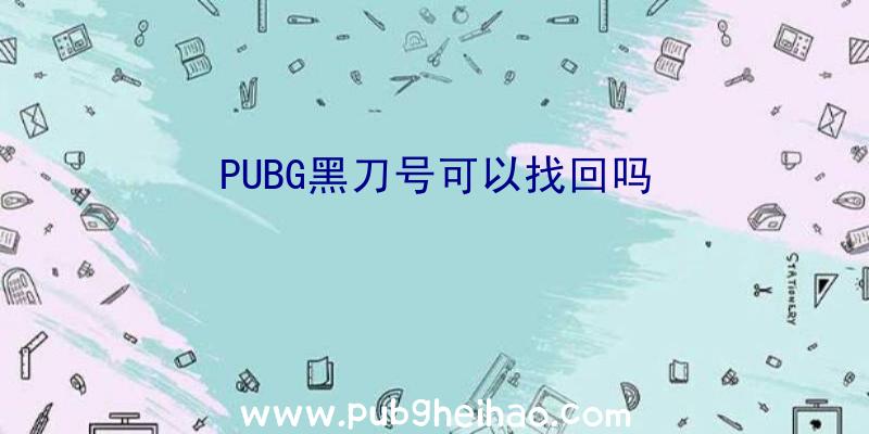 PUBG黑刀号可以找回吗