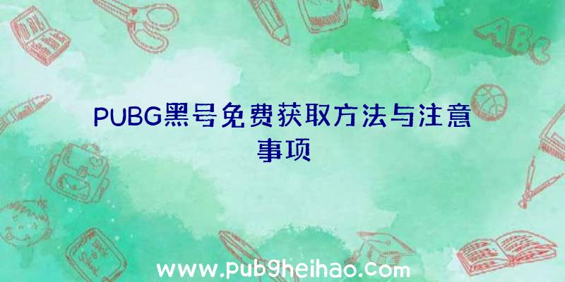 PUBG黑号免费获取方法与注意事项