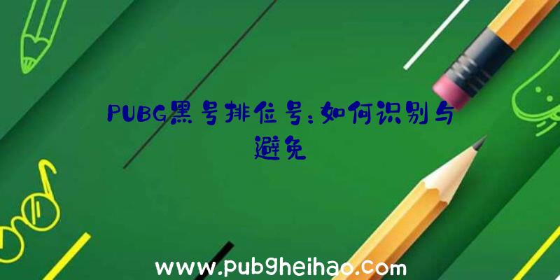 PUBG黑号排位号：如何识别与避免