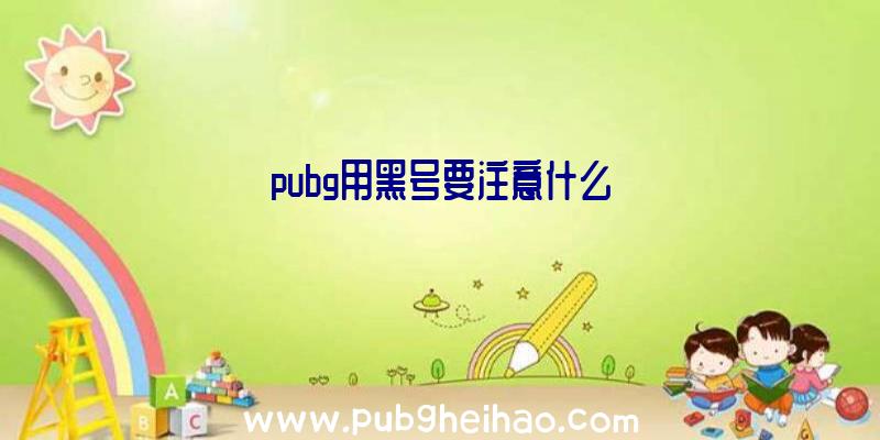 pubg用黑号要注意什么