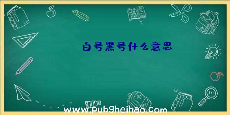 pubg白号黑号什么意思