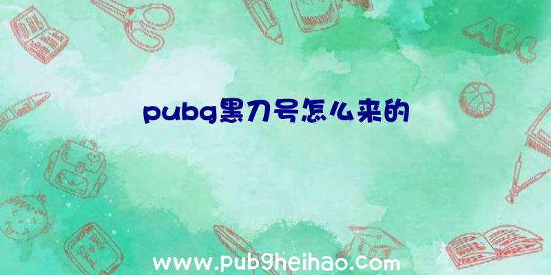 pubg黑刀号怎么来的