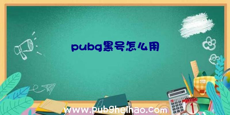 pubg黑号怎么用