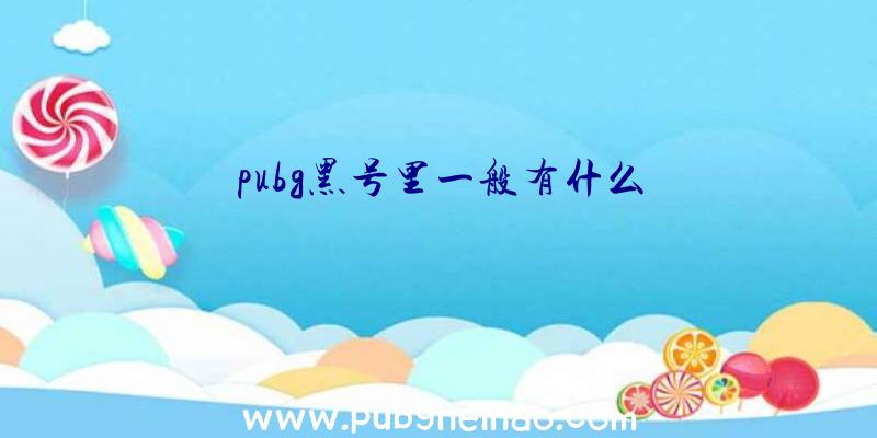 pubg黑号里一般有什么