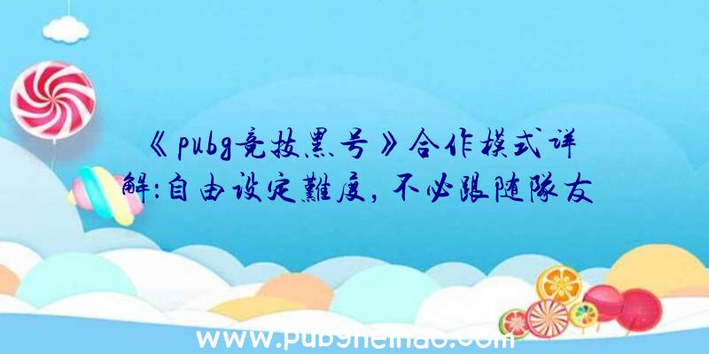 《pubg竞技黑号》合作模式详解：自由设定难度，不必跟随队友行动