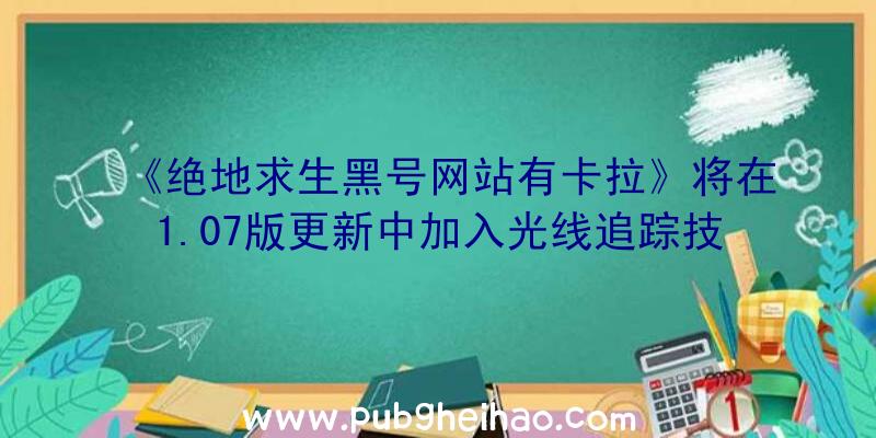 《绝地求生黑号网站有卡拉》将在1.07版更新中加入光线追踪技术