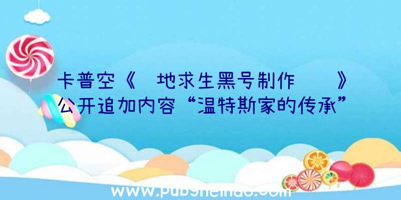 卡普空《绝地求生黑号制作赚钱》公开追加内容“温特斯家的传承”实机画面，包含第三视角和佣兵模式