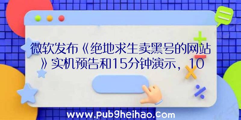 微软发布《绝地求生卖黑号的网站》实机预告和15分钟演示，10月18日发售