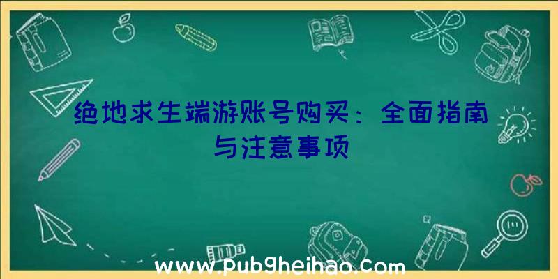 绝地求生端游账号购买：全面指南与注意事项