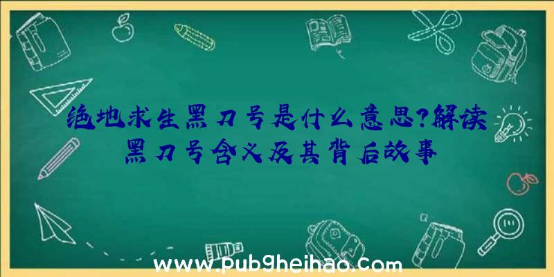 绝地求生黑刀号是什么意思？解读黑刀号含义及其背后故事